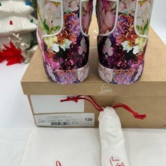 Christian Louboutin Orlato high top multicolor floral sneakers size 43.5 - Picture 6 of 14